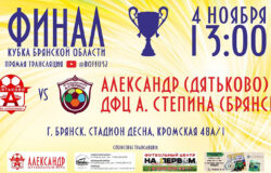 Финал Кубка Брянской области по футболу пройдёт 4-го ноября